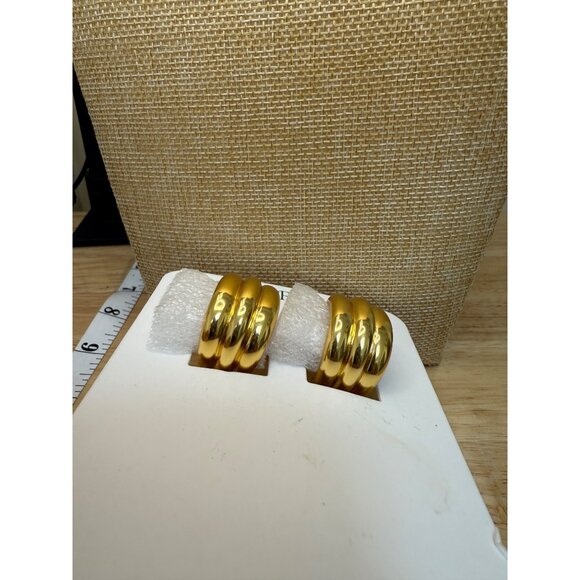 J.Crew Gold-Tone Chunky Hoop Earrings - Picture 6 of 9